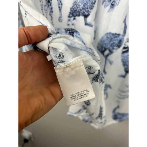 Maeve Animal Printed Top Blue Sz Medium Whimsical Boho - Picture 8 of 9